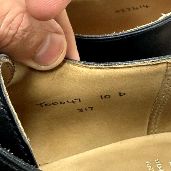 WORN TWICE Crockett & Jones x Peal & Co Split Toe Derby Black Calf England US 10 - Picture 9 of 13